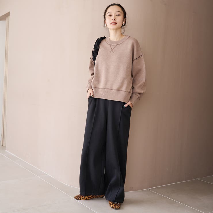 【REVERSE WARM】あったかスウェット ワイドカーブパンツ | coen【women】 | 詳細画像8 