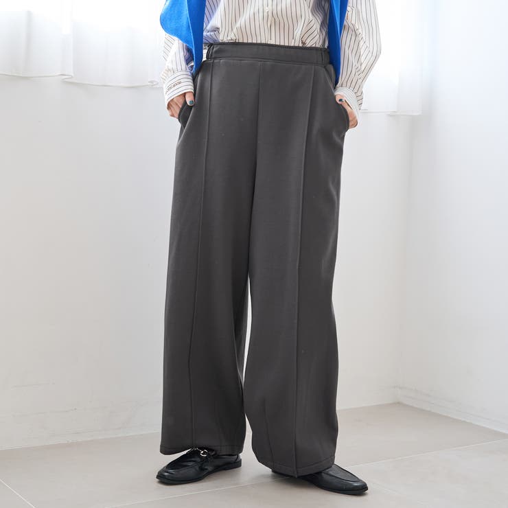 DK.GRAY | 【REVERSE WARM】あったかスウェット ワイドカーブパンツ | coen【women】