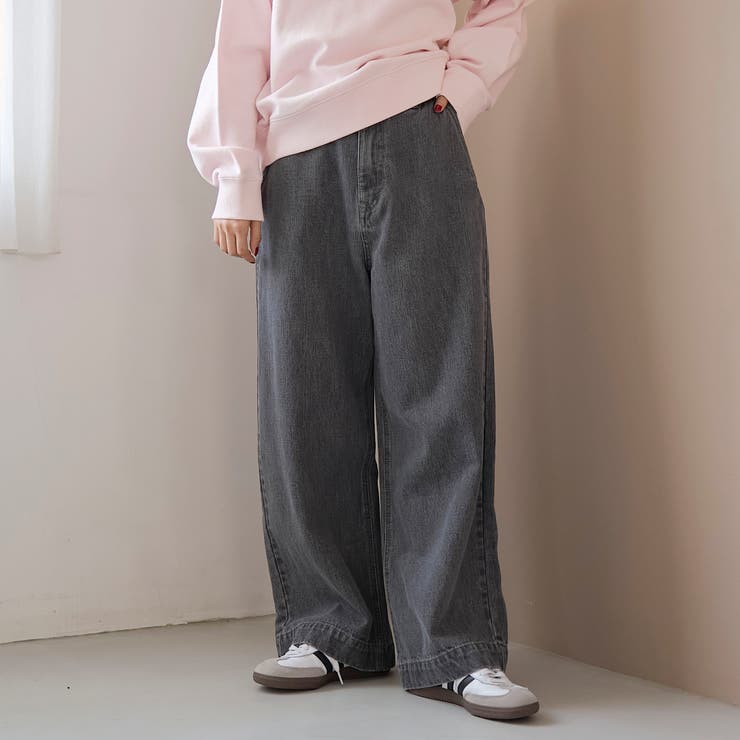 DK.GRAY | 裏起毛ワイドデニムパンツ【インフルエンサー紹介アイテム】 | coen【women】