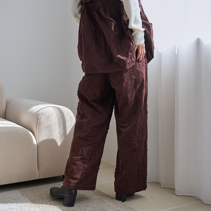 3Dフラワー刺繍 コーデュロイイージーワイドパンツ | coen【women】 | 詳細画像17 