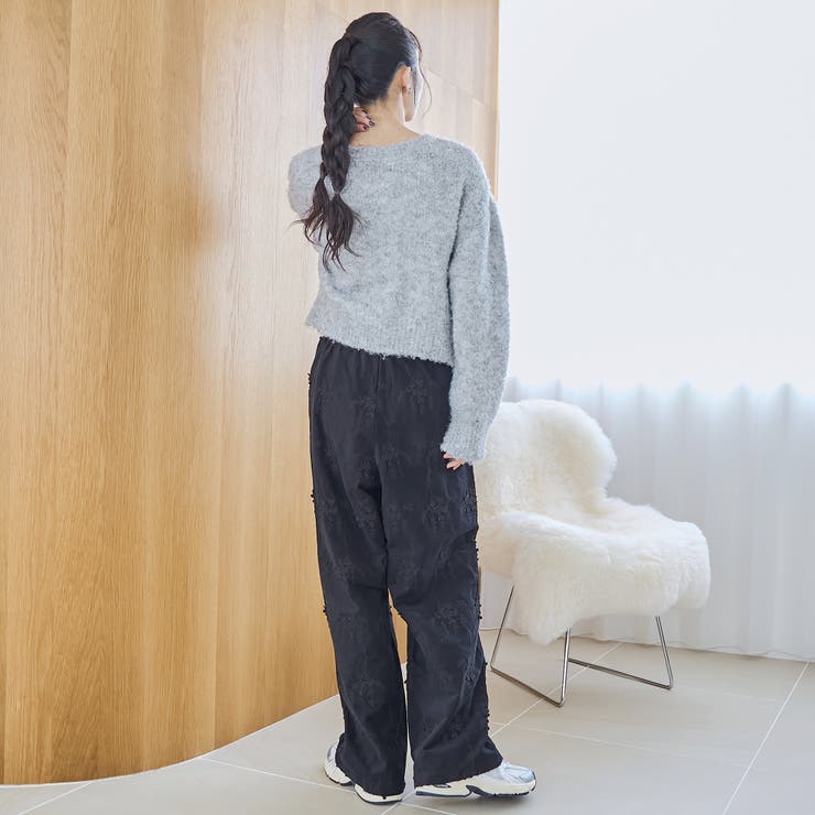3Dフラワー刺繍 コーデュロイイージーワイドパンツ | coen【women】 | 詳細画像7 