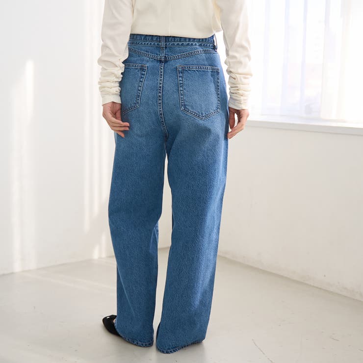 ウエストリボン ワイドストレートデニムパンツ | coen【women】 | 詳細画像23 