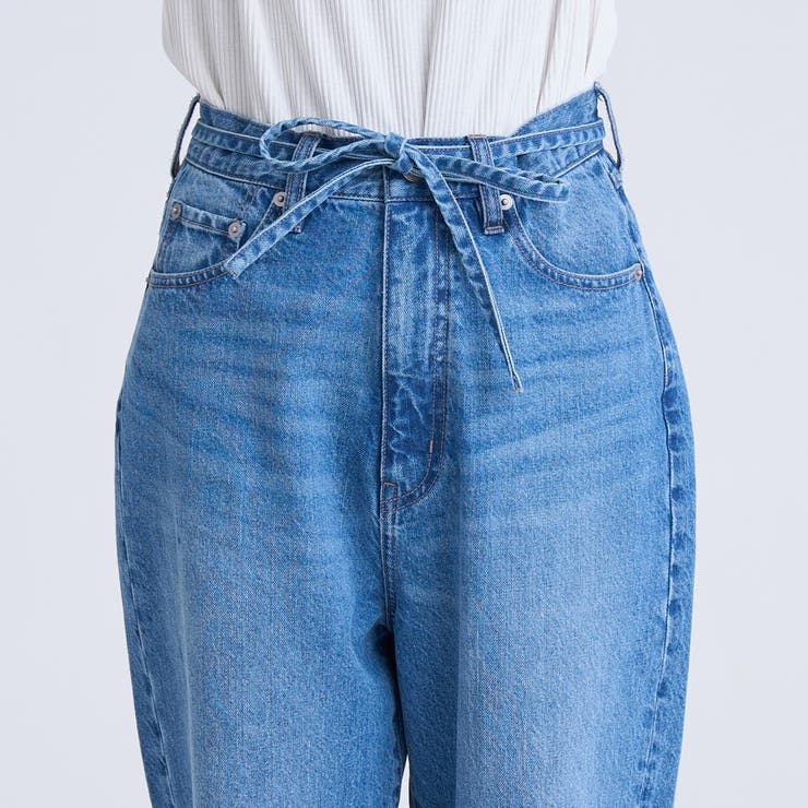 ウエストリボン ワイドストレートデニムパンツ | coen【women】 | 詳細画像29 
