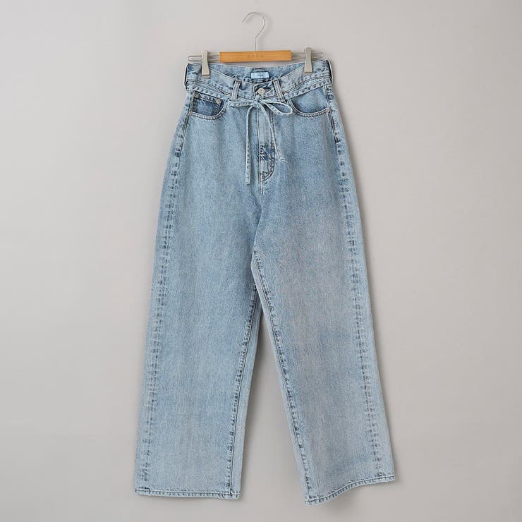 ウエストリボン ワイドストレートデニムパンツ | coen【women】 | 詳細画像34 