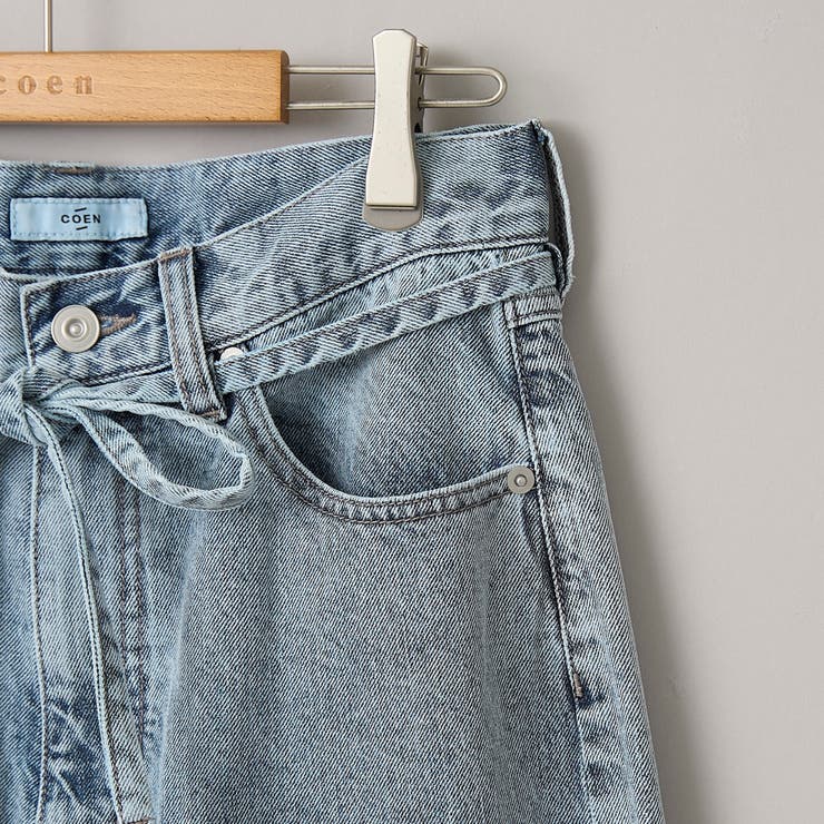 ウエストリボン ワイドストレートデニムパンツ | coen【women】 | 詳細画像37 