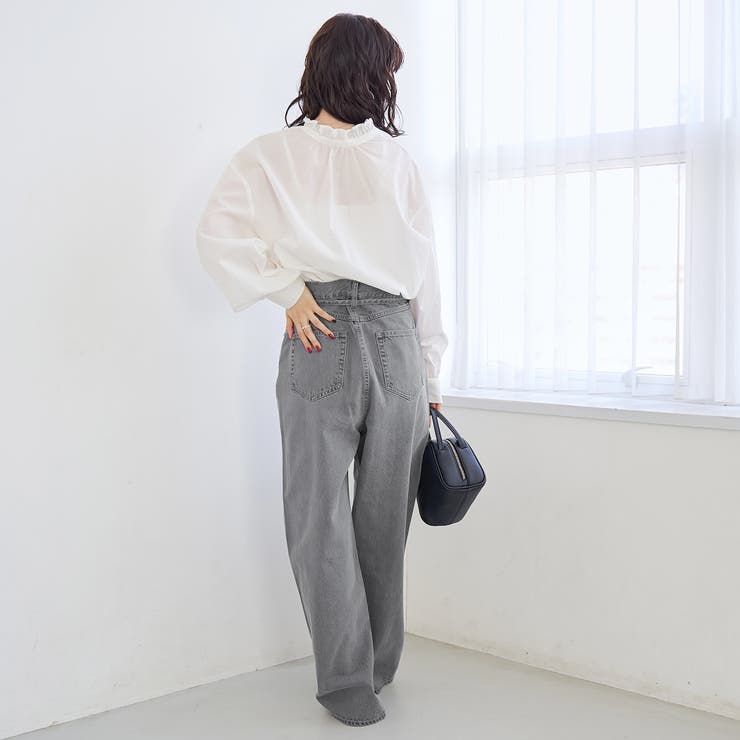 ウエストリボン ワイドストレートデニムパンツ | coen【women】 | 詳細画像6 