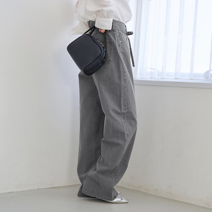ウエストリボン ワイドストレートデニムパンツ | coen【women】 | 詳細画像8 