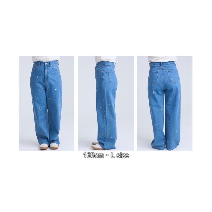 花柄刺繍 ワイドストレートデニムパンツ | coen【women】 | 詳細画像15 