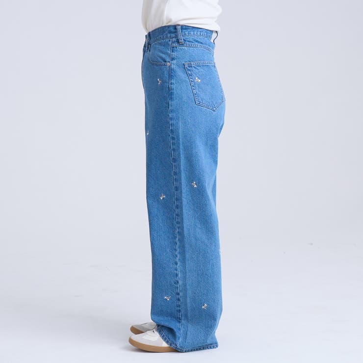 花柄刺繍 ワイドストレートデニムパンツ | coen【women】 | 詳細画像17 