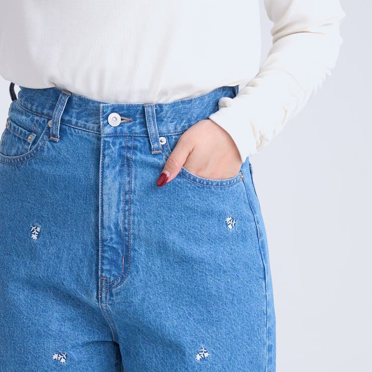 花柄刺繍 ワイドストレートデニムパンツ | coen【women】 | 詳細画像20 