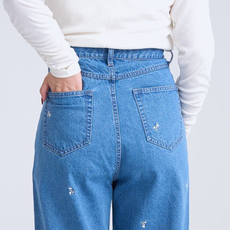 花柄刺繍 ワイドストレートデニムパンツ | coen【women】 | 詳細画像21 