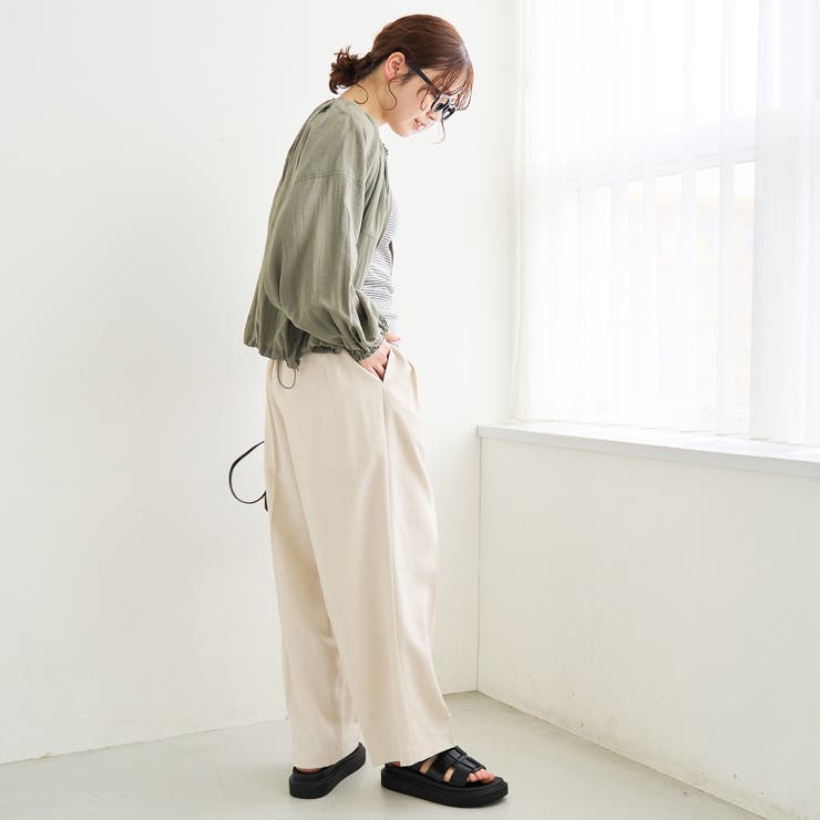 リネンタッチツータックワイドパンツ | coen【women】 | 詳細画像10 