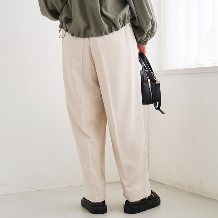 リネンタッチツータックワイドパンツ | coen【women】 | 詳細画像12 