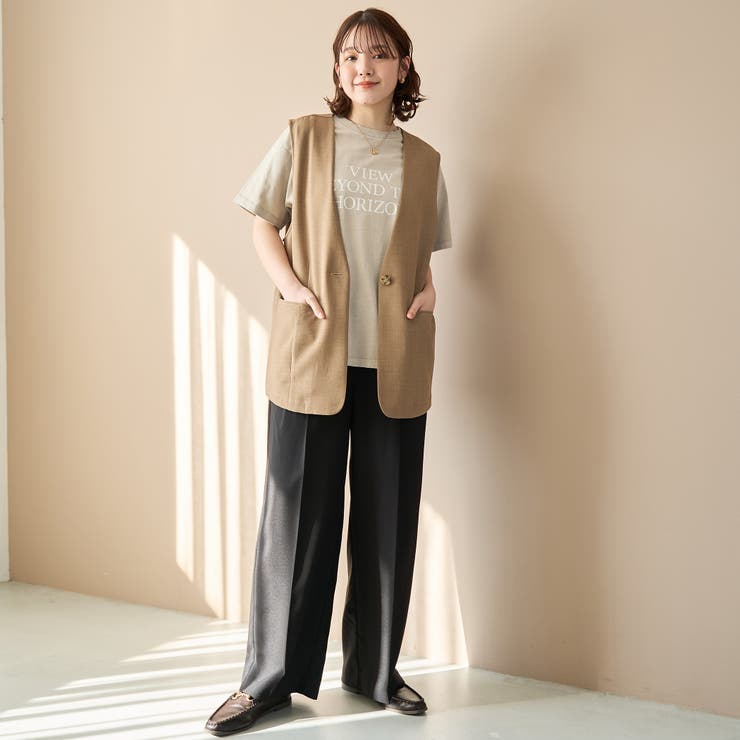 リネンタッチツータックワイドパンツ | coen【women】 | 詳細画像2 