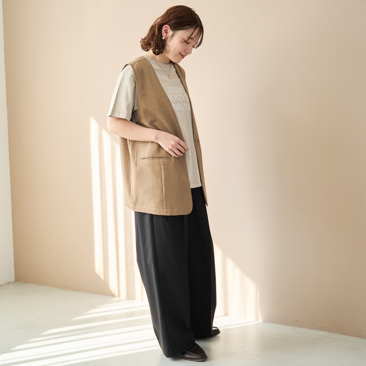 リネンタッチツータックワイドパンツ | coen【women】 | 詳細画像3 