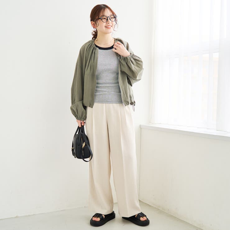 リネンタッチツータックワイドパンツ | coen【women】 | 詳細画像8 