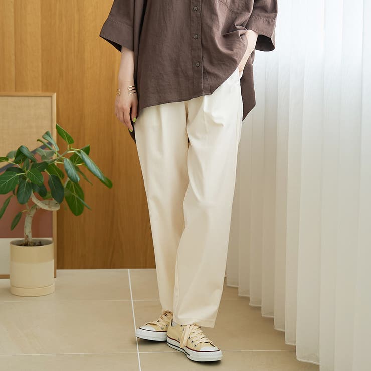 OFF WHITE | 【定番/接触冷感】イージービューティーテーパードパンツ（WEB限定サイズあり） | coen【women】