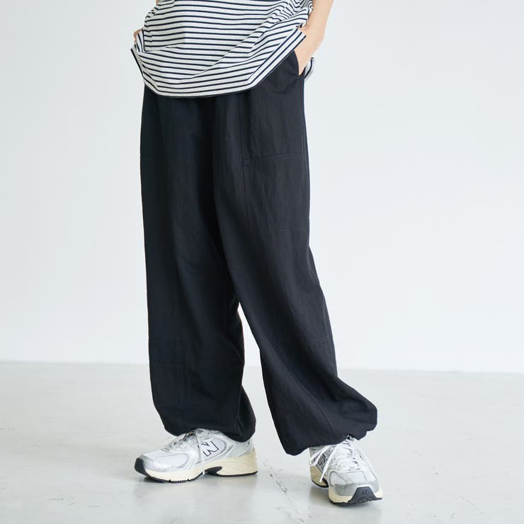 BLACK | サスペンダー付き フリルワークパンツ | coen【women】