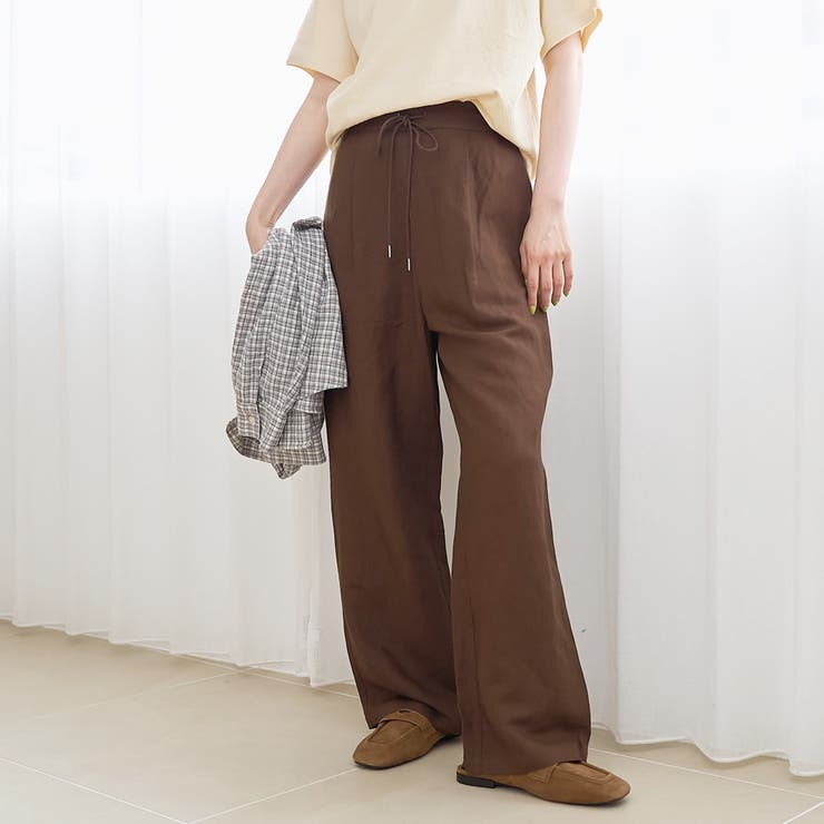 【接触冷感】リネンレーヨン ワイドストレートパンツ（WEB限定サイズあり） | coen【women】 | 詳細画像10 