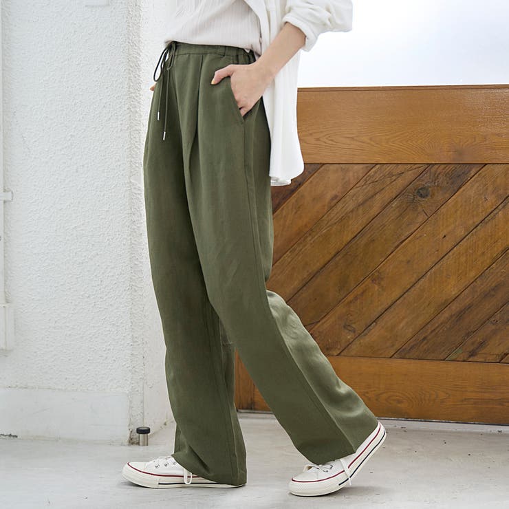 【接触冷感】リネンレーヨン ワイドストレートパンツ（WEB限定サイズあり） | coen【women】 | 詳細画像17 