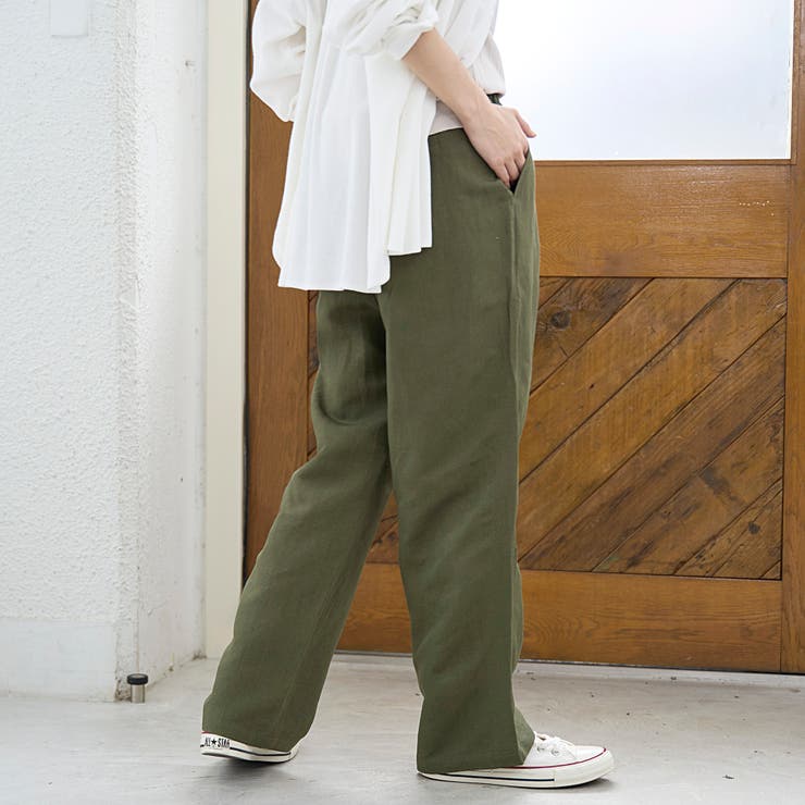 【接触冷感】リネンレーヨン ワイドストレートパンツ（WEB限定サイズあり） | coen【women】 | 詳細画像18 
