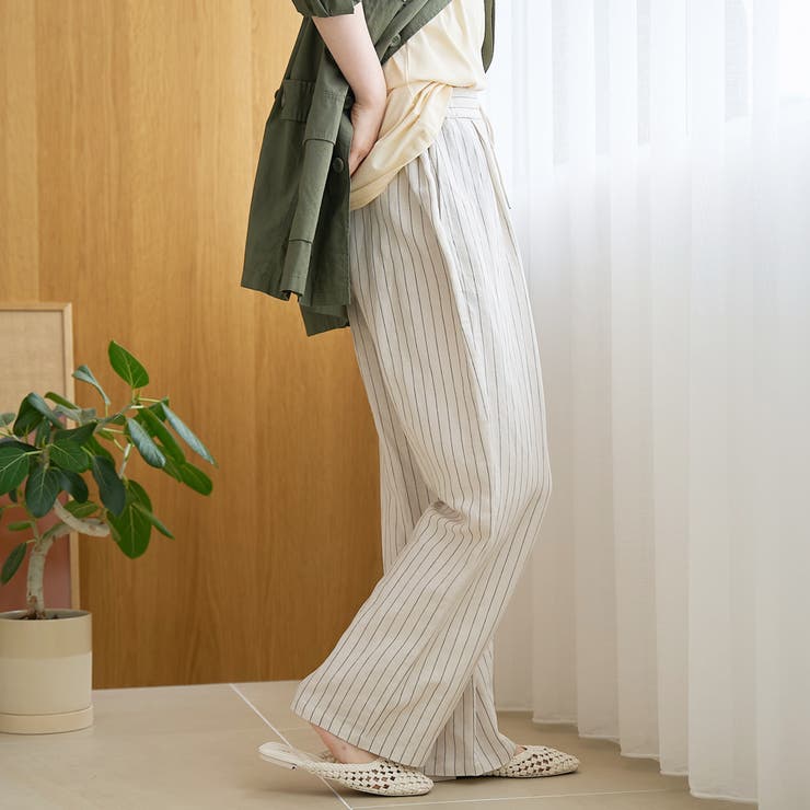 【接触冷感】リネンレーヨン ワイドストレートパンツ（WEB限定サイズあり） | coen【women】 | 詳細画像25 