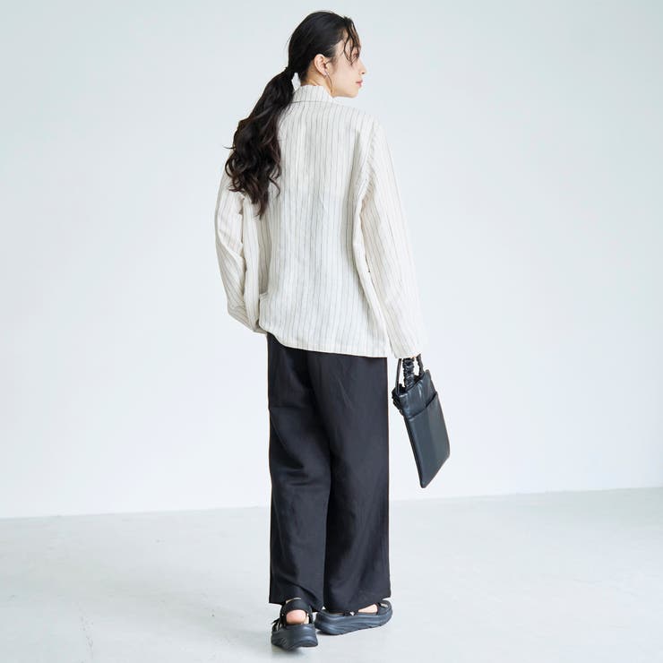 【接触冷感】リネンレーヨン ワイドストレートパンツ（WEB限定サイズあり） | coen【women】 | 詳細画像3 