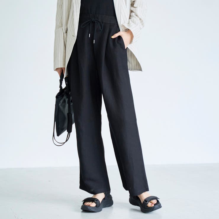 【接触冷感】リネンレーヨン ワイドストレートパンツ（WEB限定サイズあり） | coen【women】 | 詳細画像4 