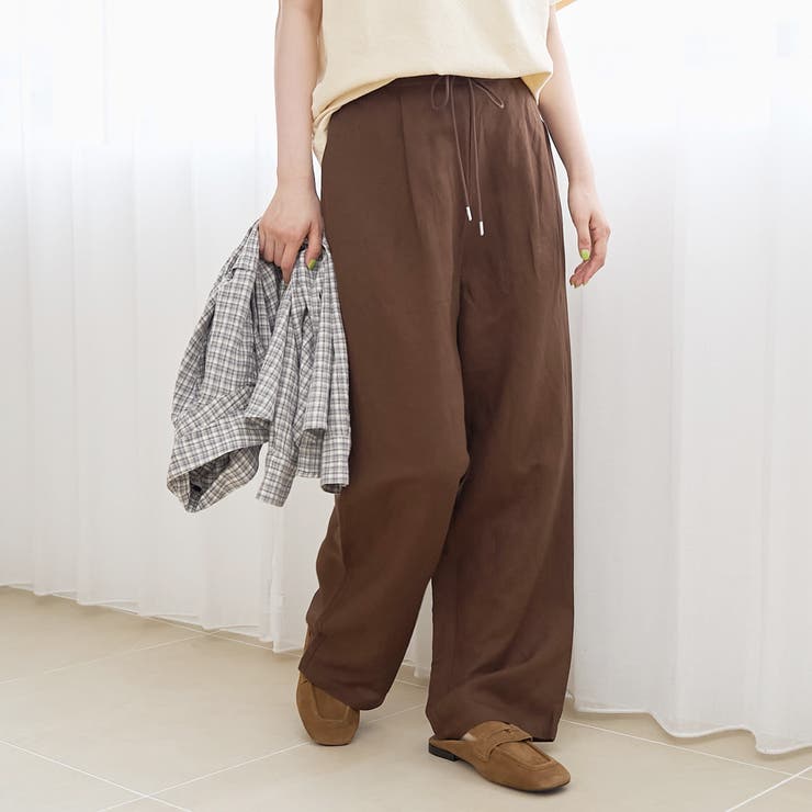 DK.BROWN | 【接触冷感】リネンレーヨン ワイドストレートパンツ（WEB限定サイズあり） | coen【women】