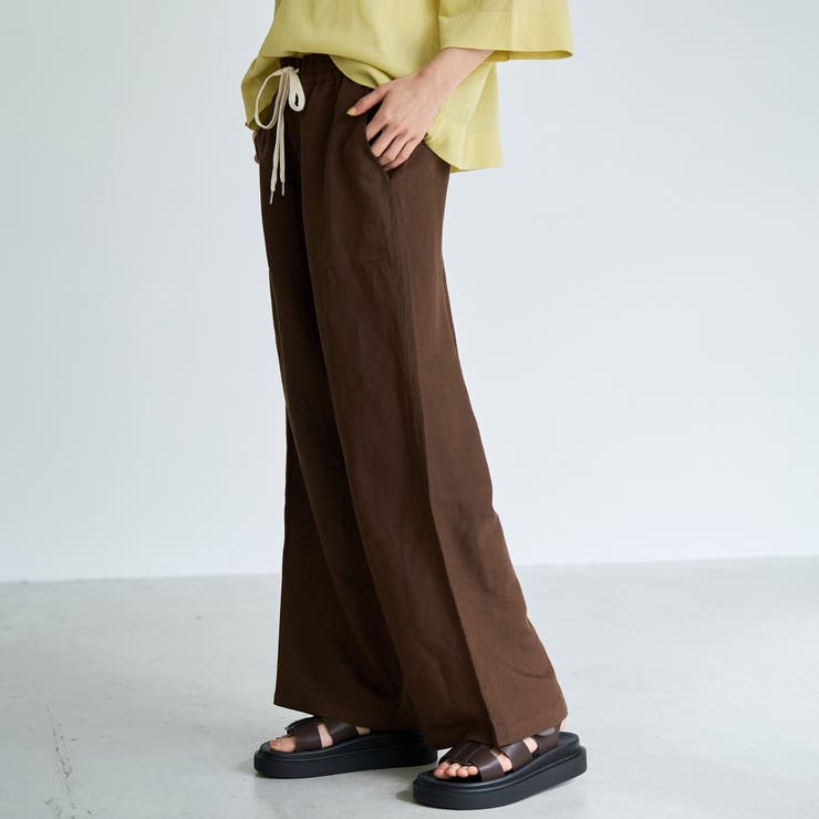 【接触冷感】リネンレーヨン ベイカーワイドパンツ（WEB限定サイズあり） | coen【women】 | 詳細画像11 