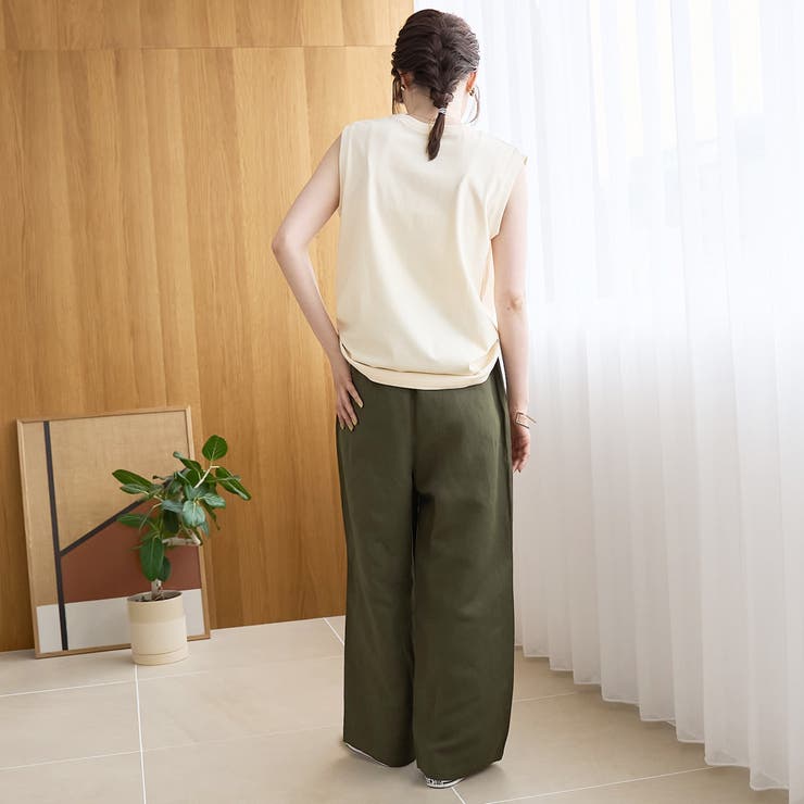 【接触冷感】リネンレーヨン ベイカーワイドパンツ（WEB限定サイズあり） | coen【women】 | 詳細画像15 