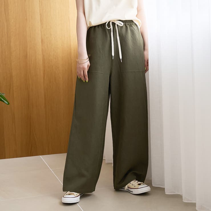 【接触冷感】リネンレーヨン ベイカーワイドパンツ（WEB限定サイズあり） | coen【women】 | 詳細画像16 