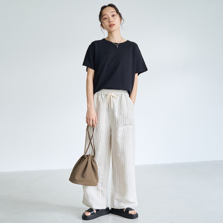 【接触冷感】リネンレーヨン ベイカーワイドパンツ（WEB限定サイズあり） | coen【women】 | 詳細画像19 