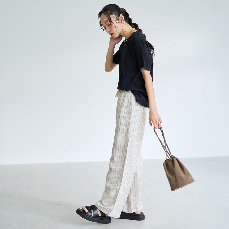 【接触冷感】リネンレーヨン ベイカーワイドパンツ（WEB限定サイズあり） | coen【women】 | 詳細画像20 
