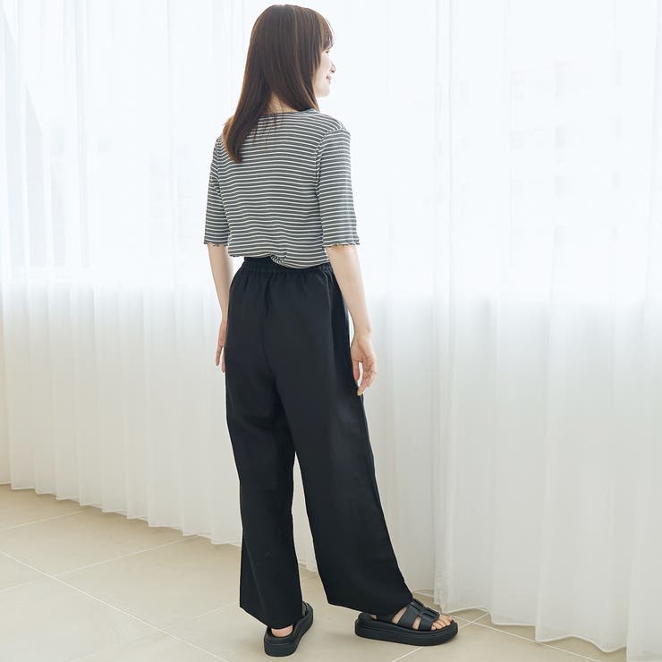 【接触冷感】リネンレーヨン ベイカーワイドパンツ（WEB限定サイズあり） | coen【women】 | 詳細画像3 