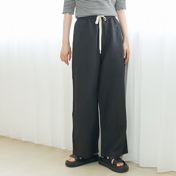 【接触冷感】リネンレーヨン ベイカーワイドパンツ（WEB限定サイズあり） | coen【women】 | 詳細画像4 