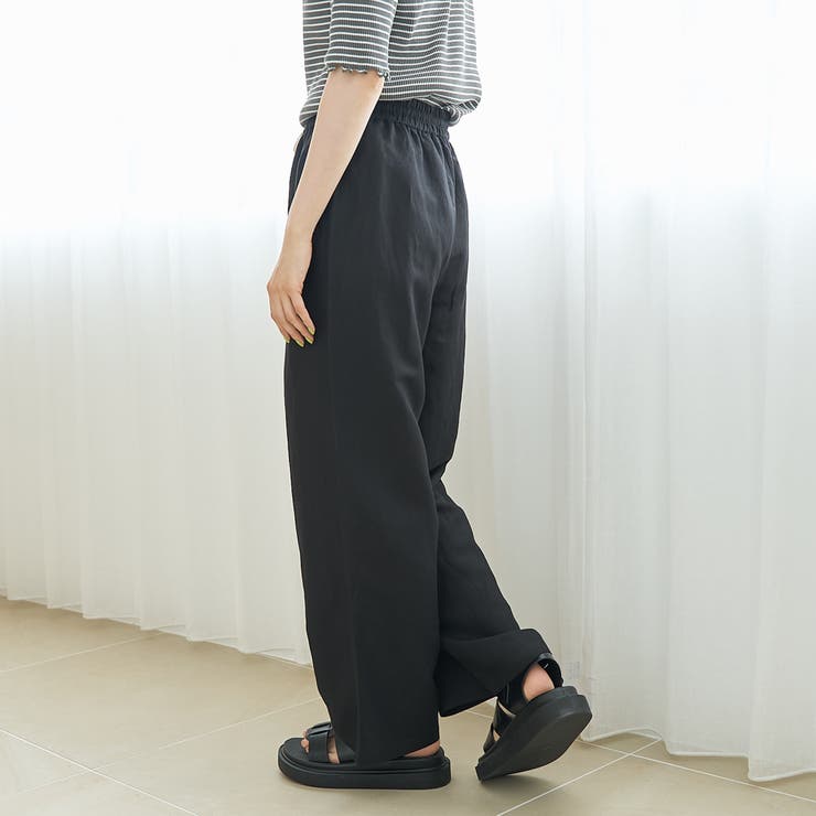 【接触冷感】リネンレーヨン ベイカーワイドパンツ（WEB限定サイズあり） | coen【women】 | 詳細画像5 