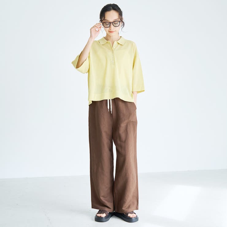 【接触冷感】リネンレーヨン ベイカーワイドパンツ（WEB限定サイズあり） | coen【women】 | 詳細画像7 