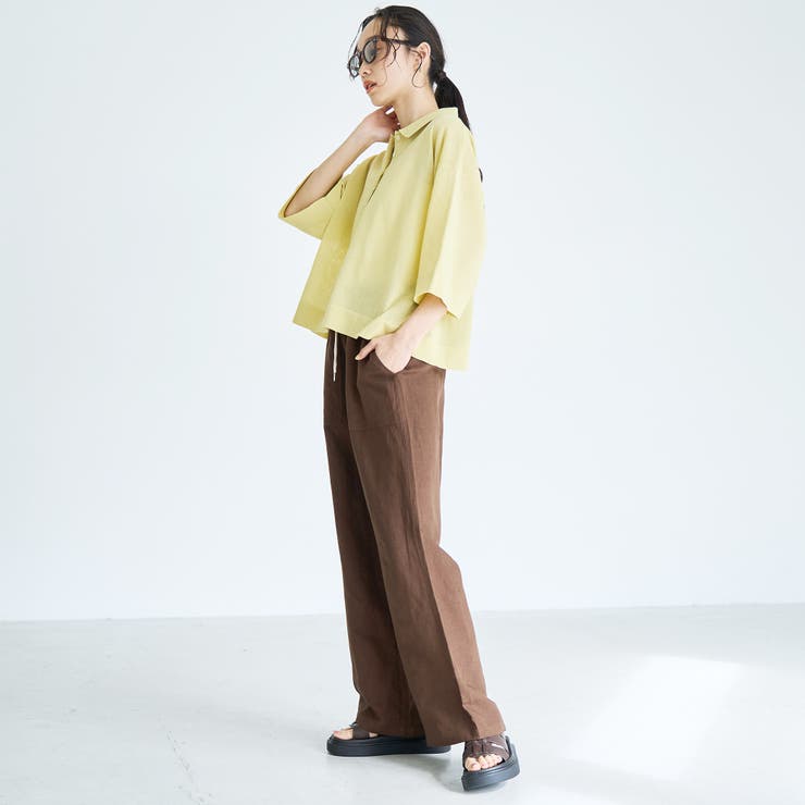 【接触冷感】リネンレーヨン ベイカーワイドパンツ（WEB限定サイズあり） | coen【women】 | 詳細画像8 