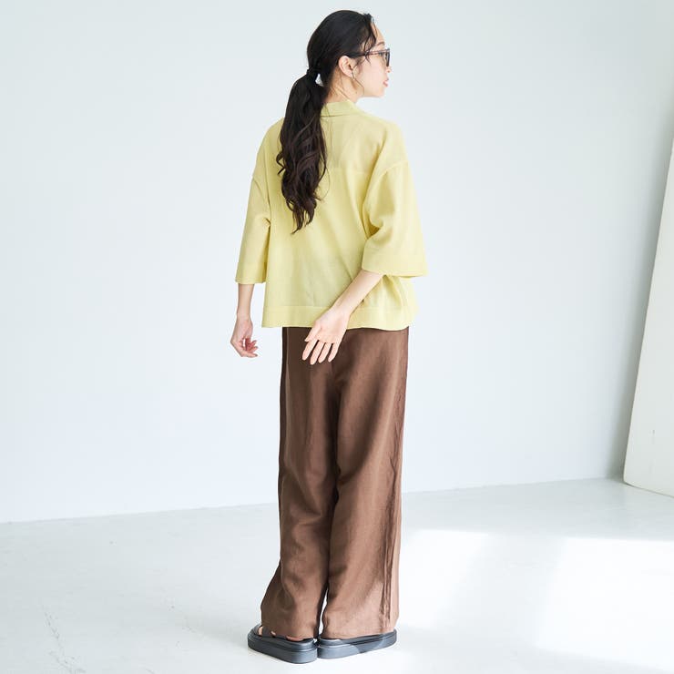 【接触冷感】リネンレーヨン ベイカーワイドパンツ（WEB限定サイズあり） | coen【women】 | 詳細画像9 