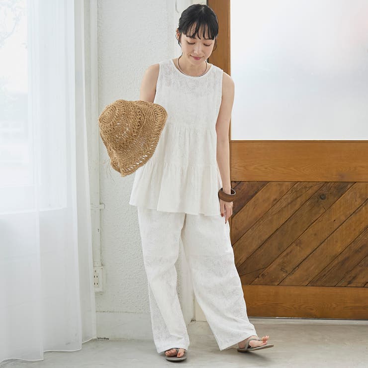 【Lipa（リパ）別注】総刺繍イージーワイドパンツ | coen【women】 | 詳細画像2 