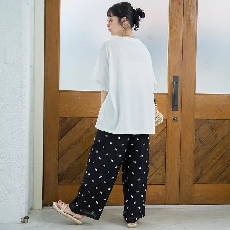 フラワー刺繍楊柳イージーパンツ | coen【women】 | 詳細画像10 