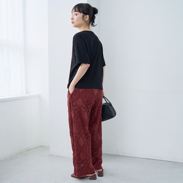 モチーフ刺繍レース イージーワイドパンツ | coen【women】 | 詳細画像17 