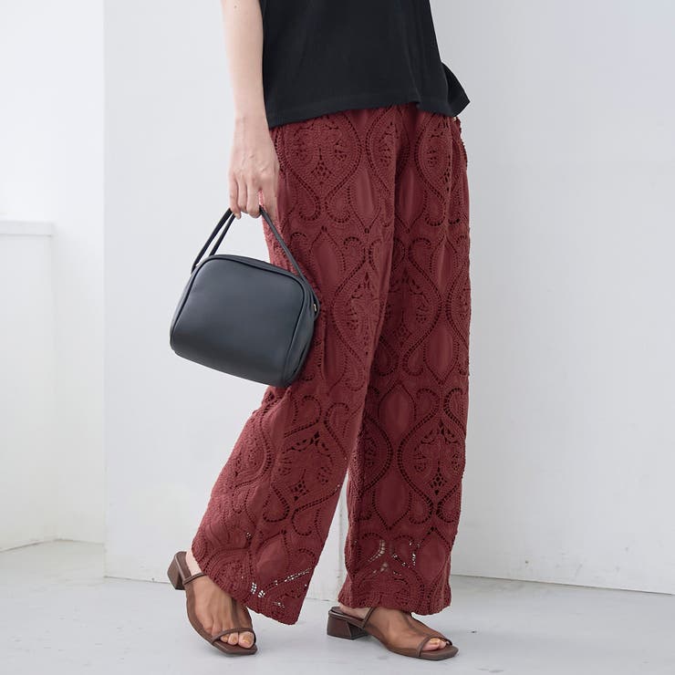 モチーフ刺繍レース イージーワイドパンツ | coen【women】 | 詳細画像18 