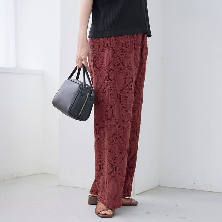 モチーフ刺繍レース イージーワイドパンツ | coen【women】 | 詳細画像19 