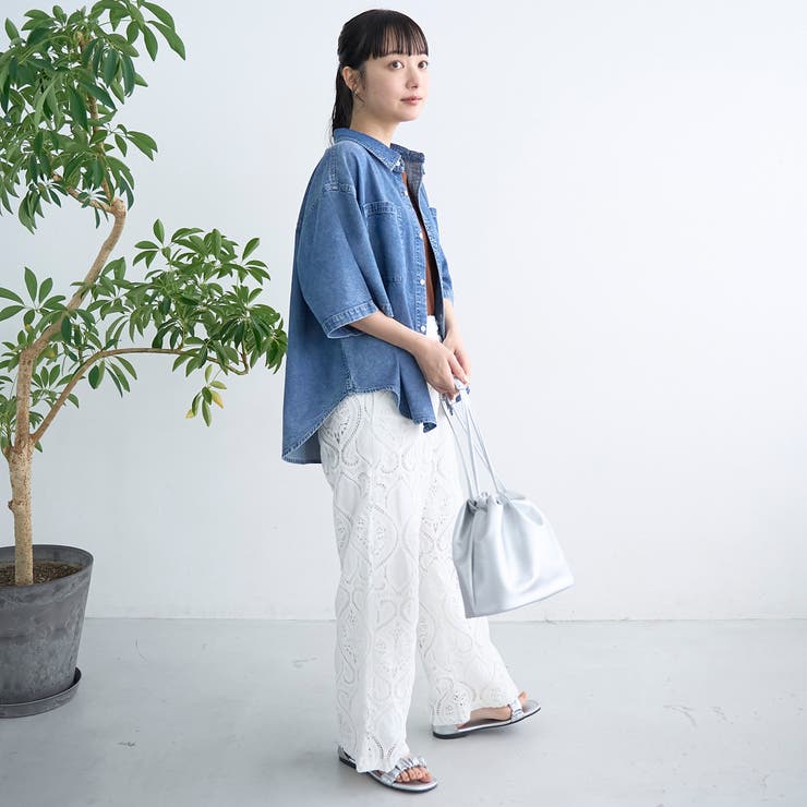 モチーフ刺繍レース イージーワイドパンツ | coen【women】 | 詳細画像2 