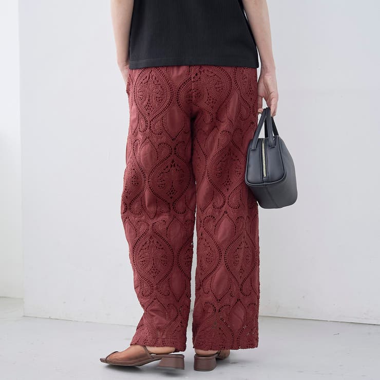 モチーフ刺繍レース イージーワイドパンツ | coen【women】 | 詳細画像20 
