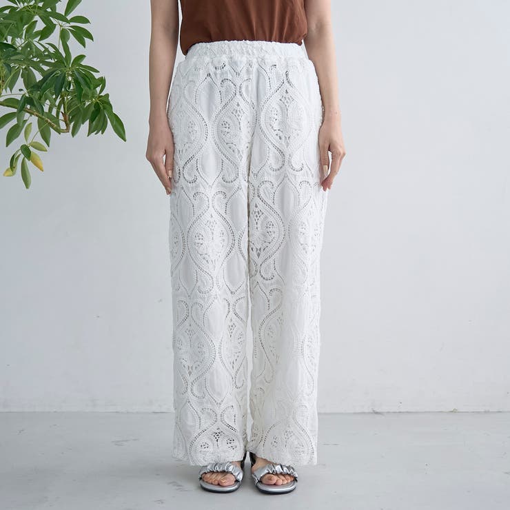 モチーフ刺繍レース イージーワイドパンツ | coen【women】 | 詳細画像22 