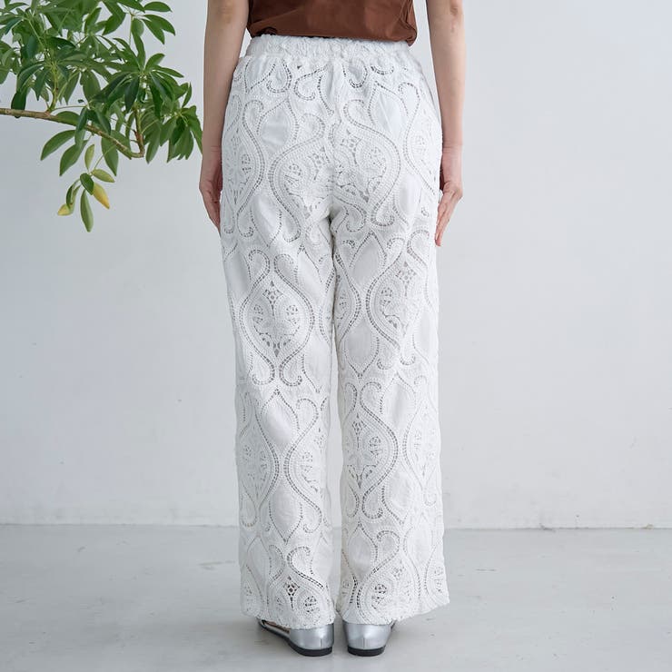 モチーフ刺繍レース イージーワイドパンツ | coen【women】 | 詳細画像24 
