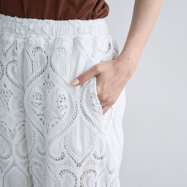 モチーフ刺繍レース イージーワイドパンツ | coen【women】 | 詳細画像25 